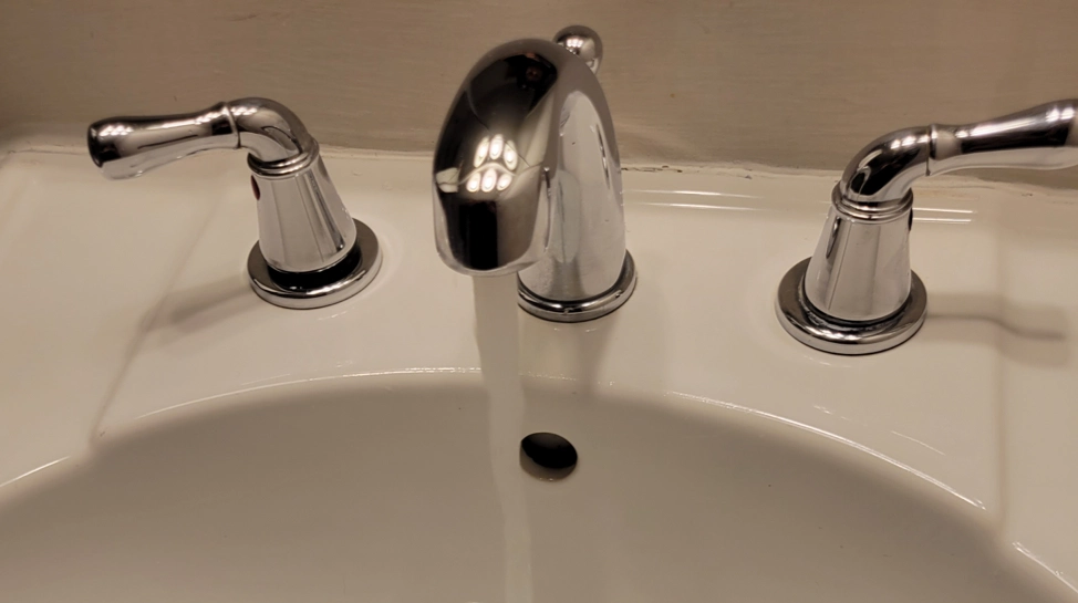sink faucet with running water