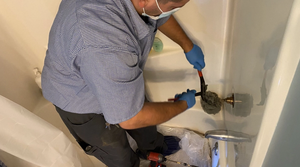 working in the tub